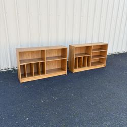 Mid Century Modern Danish Teak Record Shelf Pair By New Furniture 