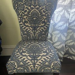 2  (two) Pier 1 Carmilla Blue Damask Chairs