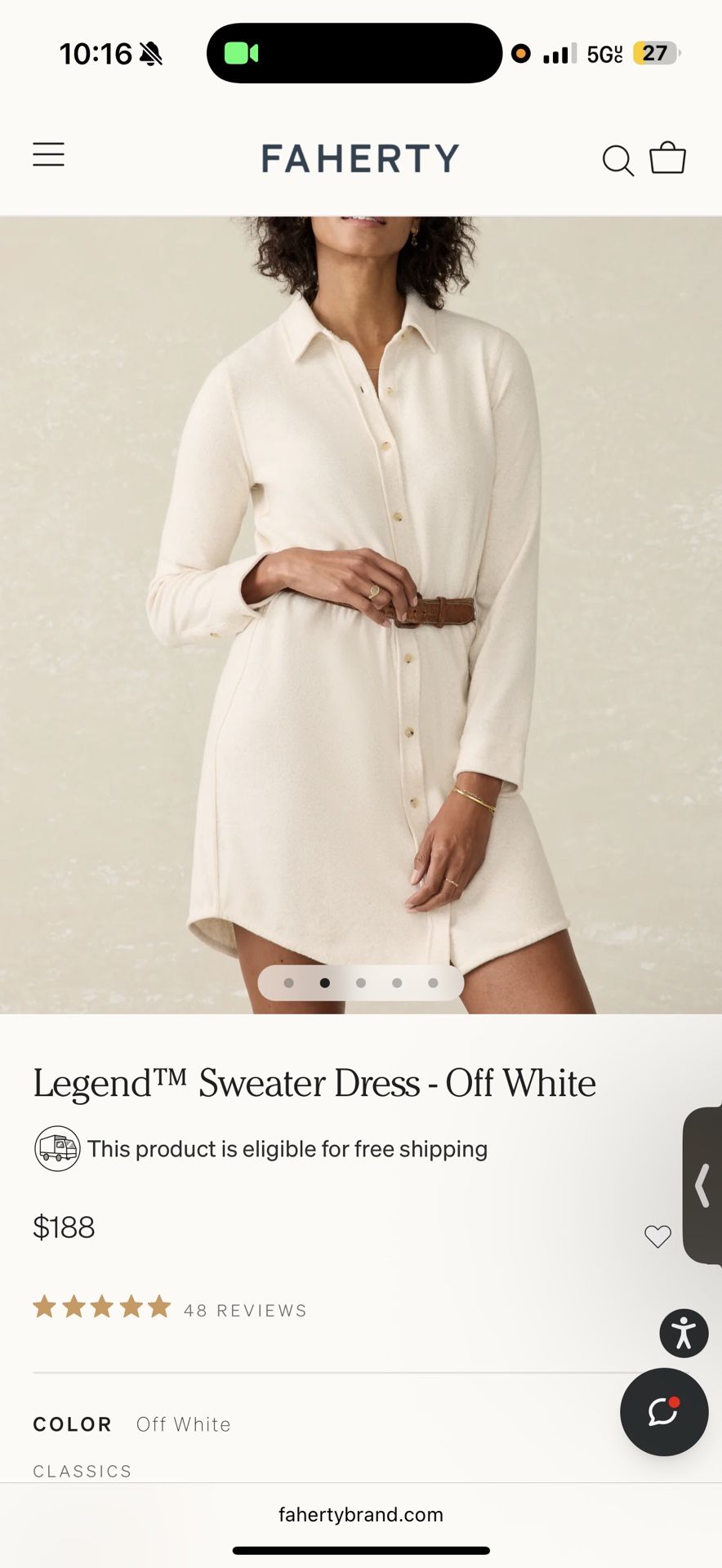Faherty Legend Sweater Dress 