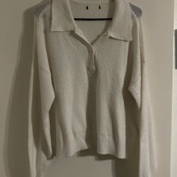 White Knit Sweater Top