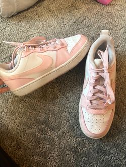 Pink Nike sneakers/ Black Vans