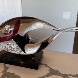 Elio Raffaeli Signed Murano Glass Fish Sculpture 