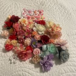 Bulk Artificial Silk Flower Heads Assorted Colors