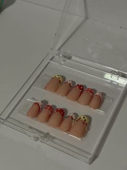 handmade cute rikkakuma nails