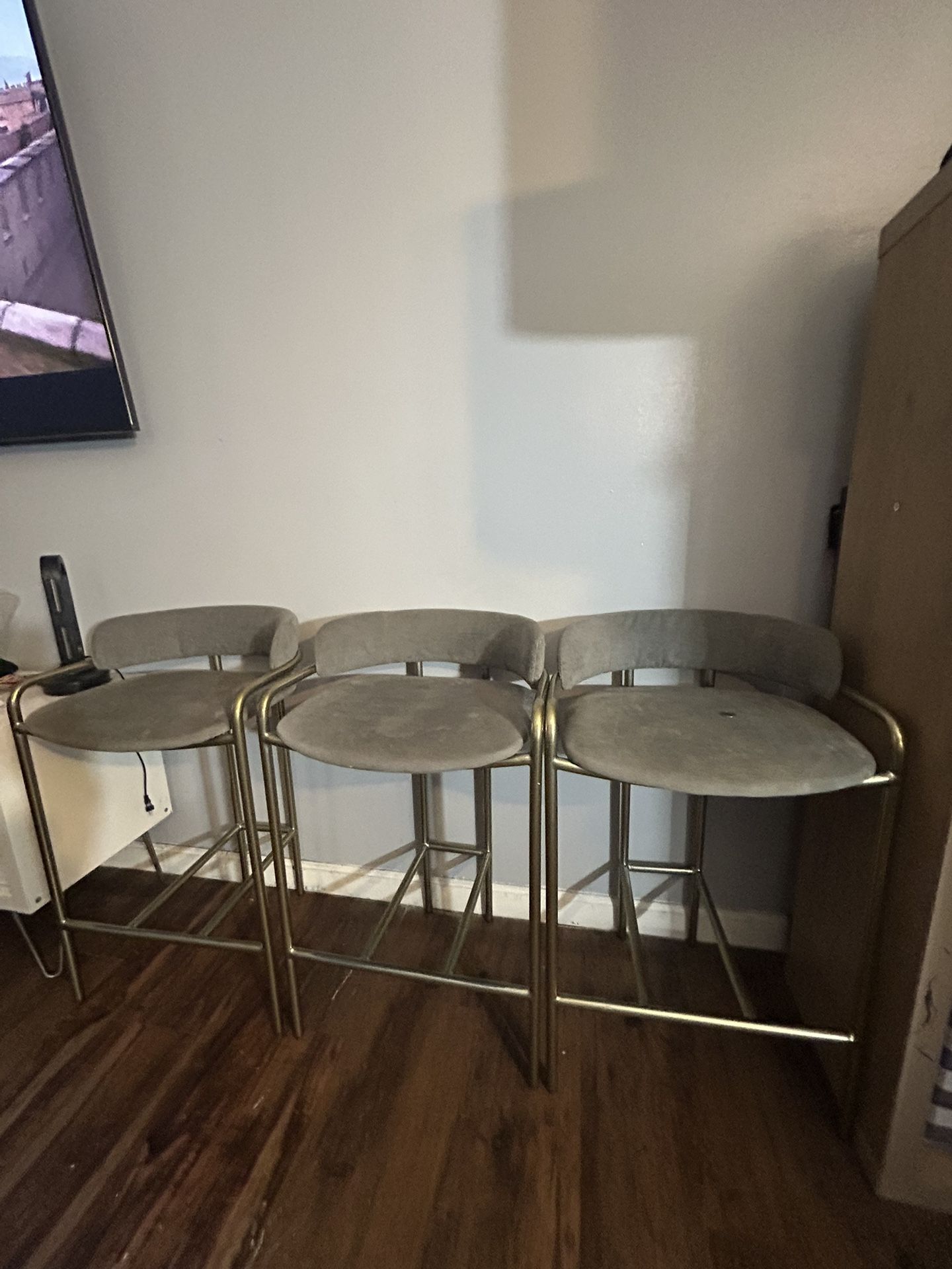 GREY&GOLD (3) Bar/High Chairs $20 EACH