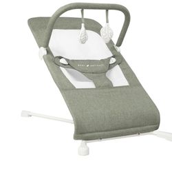 Baby Delight Highland Baby Bouncer | Infant | 0 6 Months | 3-Position Recline | Sage Tweed