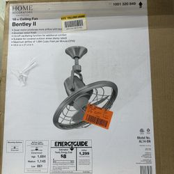 Home Decorators Collection Bentley II 18 in. Indoor/Outdoor Brushed Nickel Oscillating Ceiling Fan with Wall Control