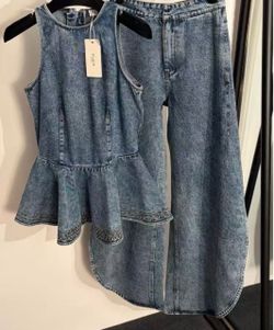 Alaïa Denim Two-Piece Set