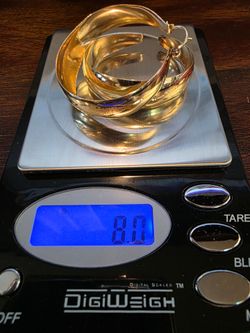 Authentic Estate 14k Yellow Gold Chunky MCM Hoop Earrings 1.5" Diameter, 8.0g
