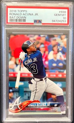 2018 Topps Ronald Acuna Jr. #698 Bat Down - Variation Rookie Card PSA 10
