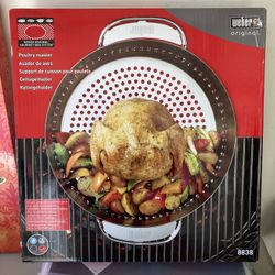 New In The Box Weber Gourmet BBQ System Poultry Roaster