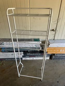 3-Tier White Metal Wire Shelf Rack