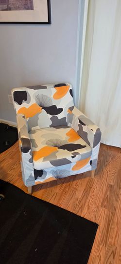 Ikea Karlstad Accent chair with rare Eninge Multicover slipcover