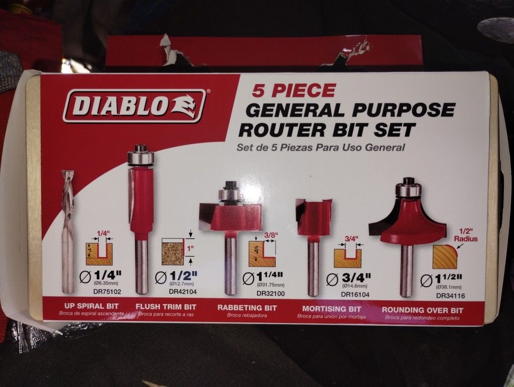 Diablo 8 Piece General Purpose Router Bit Set