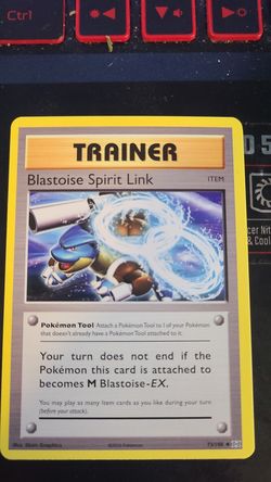 Blastoise Spirit Link Pokemon Trainer Card - Evolutions - Rare Card Kids toy