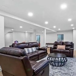 Set Of Reclining Leather Couches