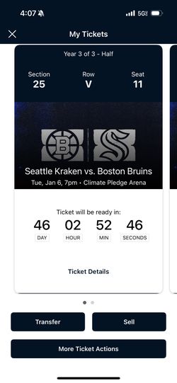 Seattle Kraken Game Tickets