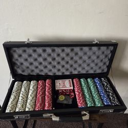 500 Piece Poker Chip Set Cards Playing Poker