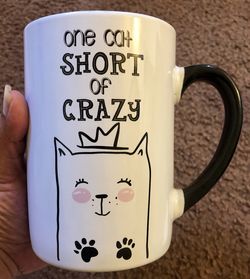 One Cat Short of Crazy Tall Mug! New!