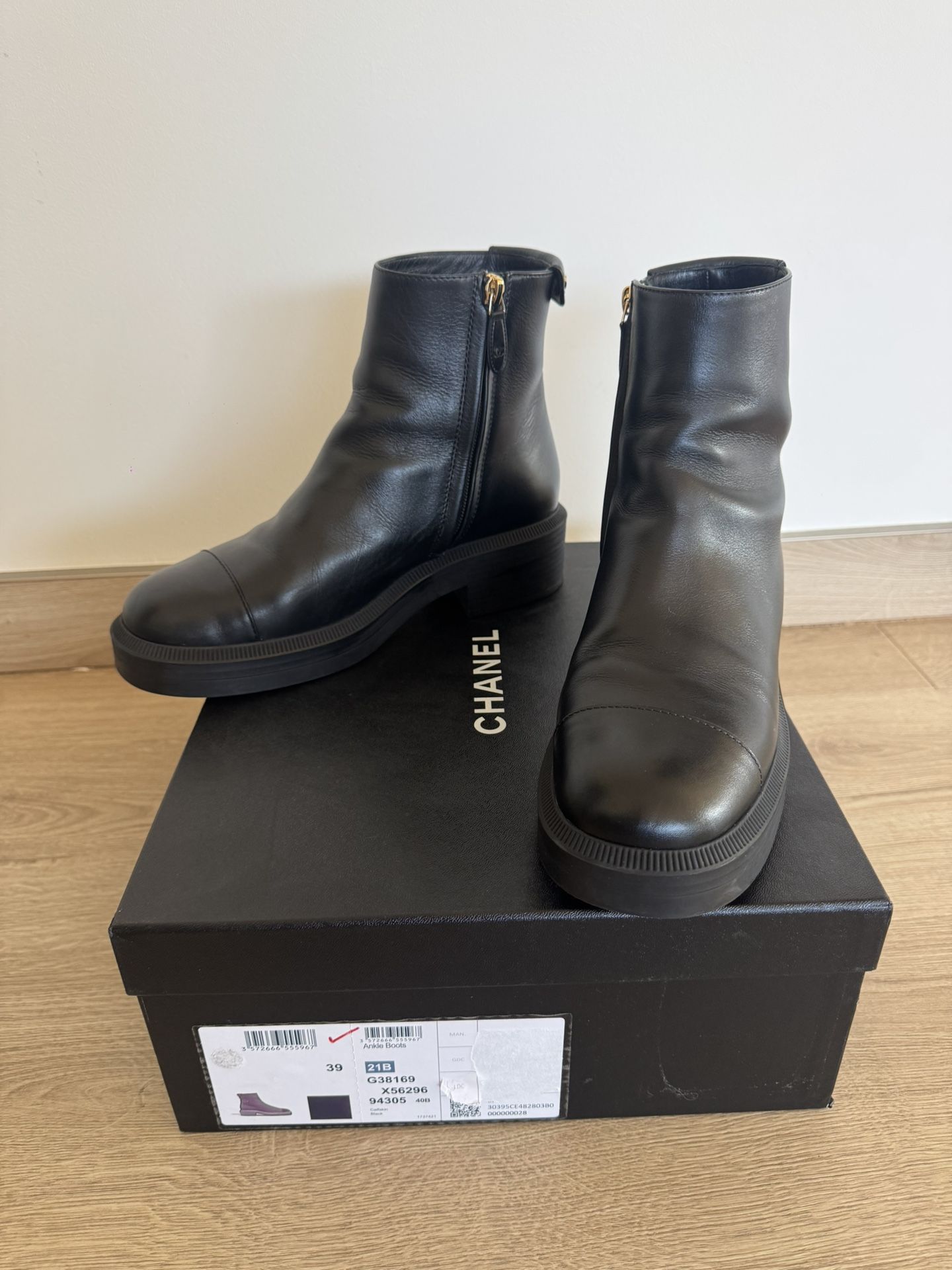 Black Chanel Booties Size 39