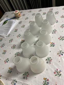 Set of 10 Frosted Glass Light Shades $5 each