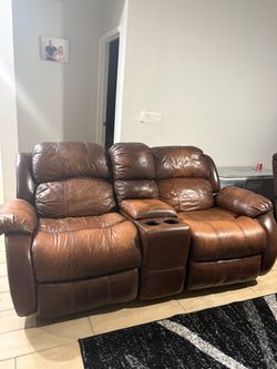 Leather couch set