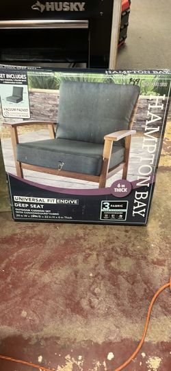 Hampton Bay 24 in. W x 24 in. D CushionGuard Deep Seat Universal Outdoor Lounge Chair Cushion in Endive