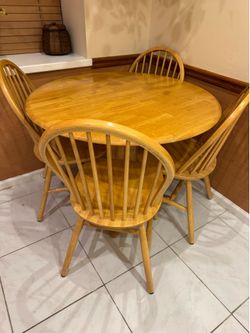 Wooden breakfast table and chairs