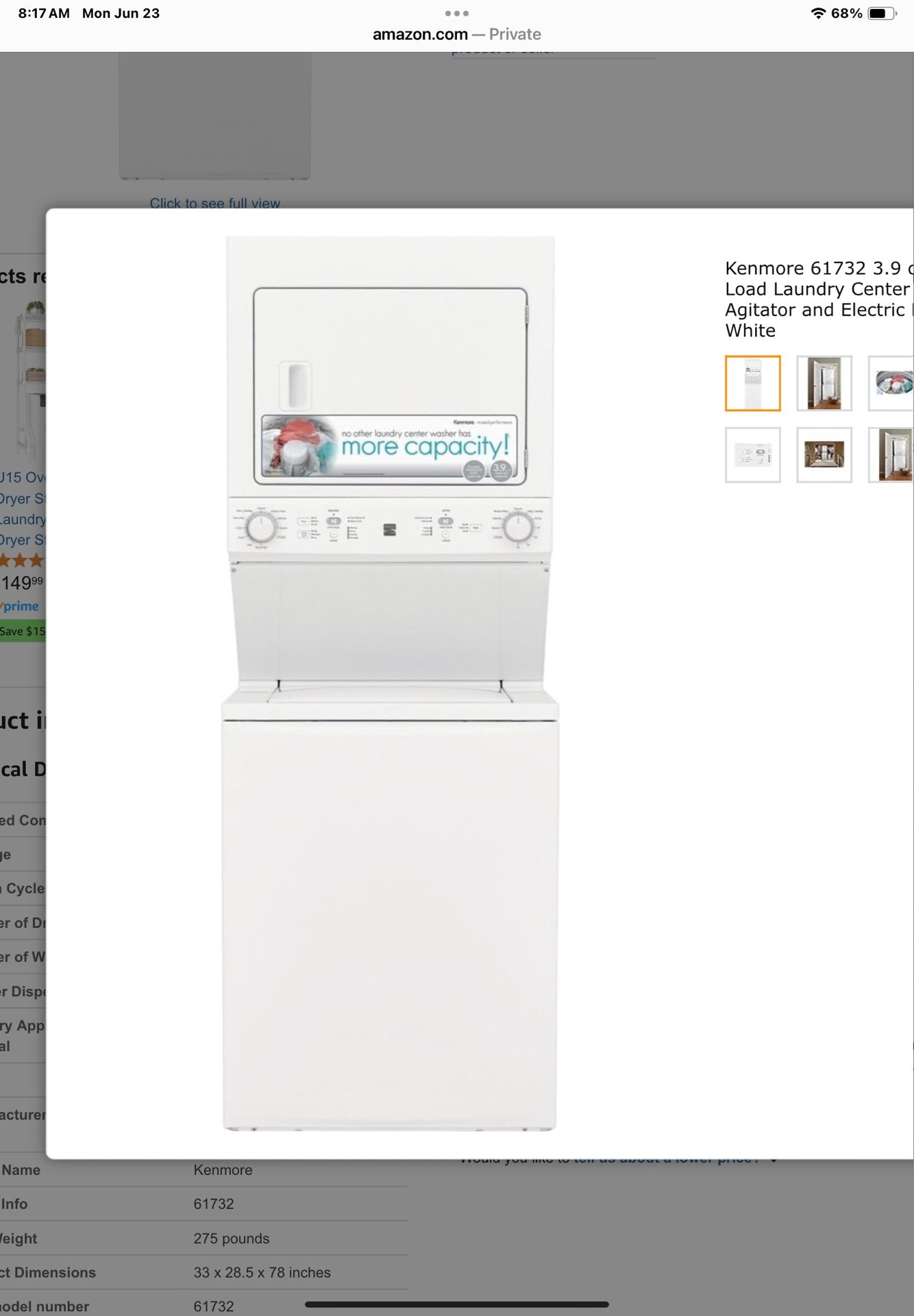 Kenmore Stacking Washer And Dryer