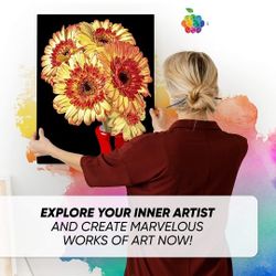 Paint by Numbers for Adults - 16x20" Wrinkle-Free Rolled Canvas - Adults' Paint-by-Number Kits on Canvas - DIY Oil Painting by Numbers for Adults 