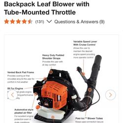 ECHO 200 MPH 700 CFM 59.7 cc Gas Low Exhaust 