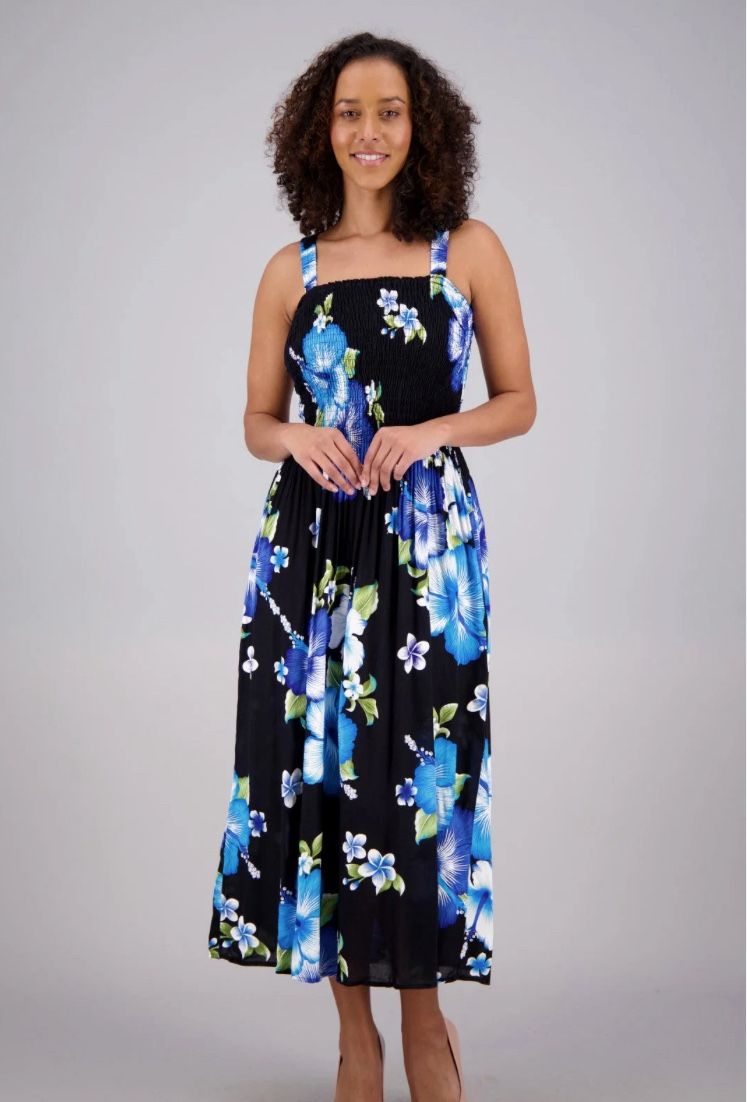 Black with flowers maxi dress size Small