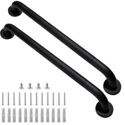  Shower Grab Bar, 2 Pack 24 Inch Black Bathroom Grab Bar