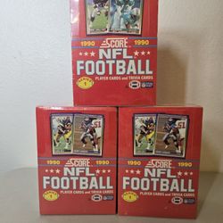 1990 Score Football NFL Trading Cards Vintage Wax Pack Box