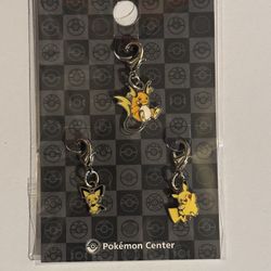 Pichu Pikachu Raichu Metal Charm from Pokémon Center Japan