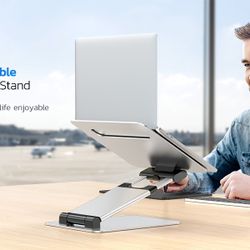 Nulaxy C5 Laptop Stand, Ergonomic Sit to Stand Laptop Holder Convertor, Adjustable Height from 2.1" to 13.8", Supports up to 22lbs