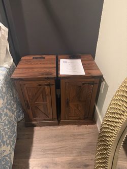 Rustic Farmhouse Nightstands Set of 2