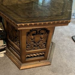 Vintage Antique Gold Hexagonal Table