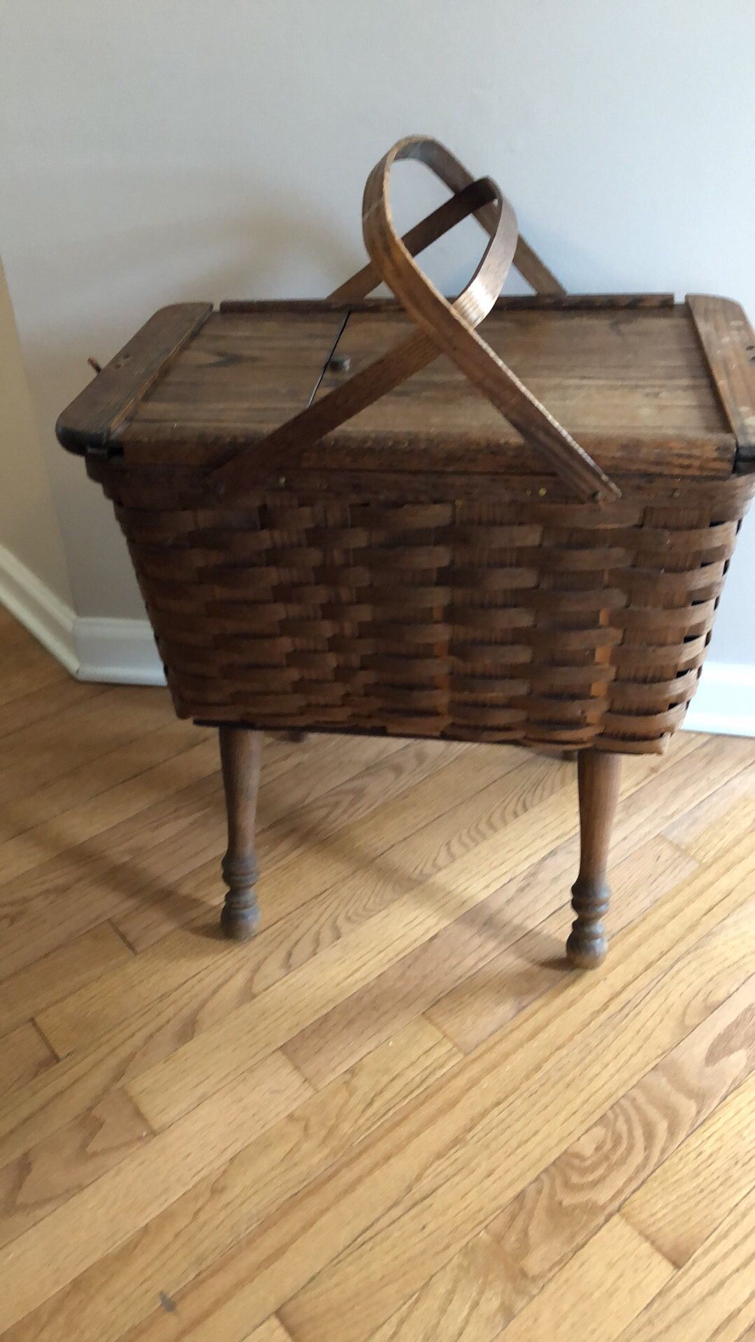 Antique sewing basket