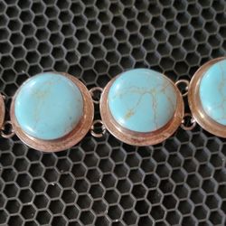 Sterling Silver And Turqouise Bracelet 