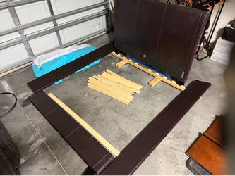 Full Size Upholstered Bed Frame – Headboard, Footboard & Rails