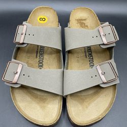 New Birkenstock Mens Size 8M 41 Reg Fit Sandals Grey Strap With Buckle