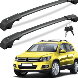 Brand New: Roof Rack Cross Bars Compatible With Volkswagen VW Tiguan 2018-2026 And Taos 2022-2026, Heavy Duty Anti-Theft Aluminum Roof R