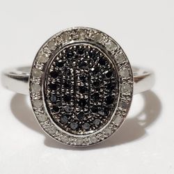 Sterling Silver Diamond Ring 
