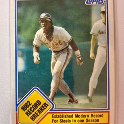 Rickey Henderson 1983 Topps 1982 Record Breaker Card