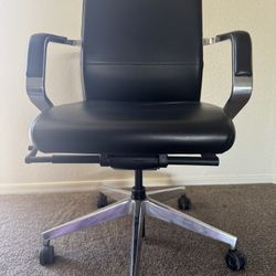 Used Black Leather Adjustable Office Chair 
