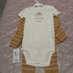 Nwt Baby 3 Piece 12 Months Sweet Little One Carter Outfit  