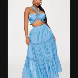 Fashion Nova Set / Traje De Mujer Azul 
