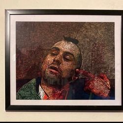 Taxi driver art piece starring Robert dinero in black frame