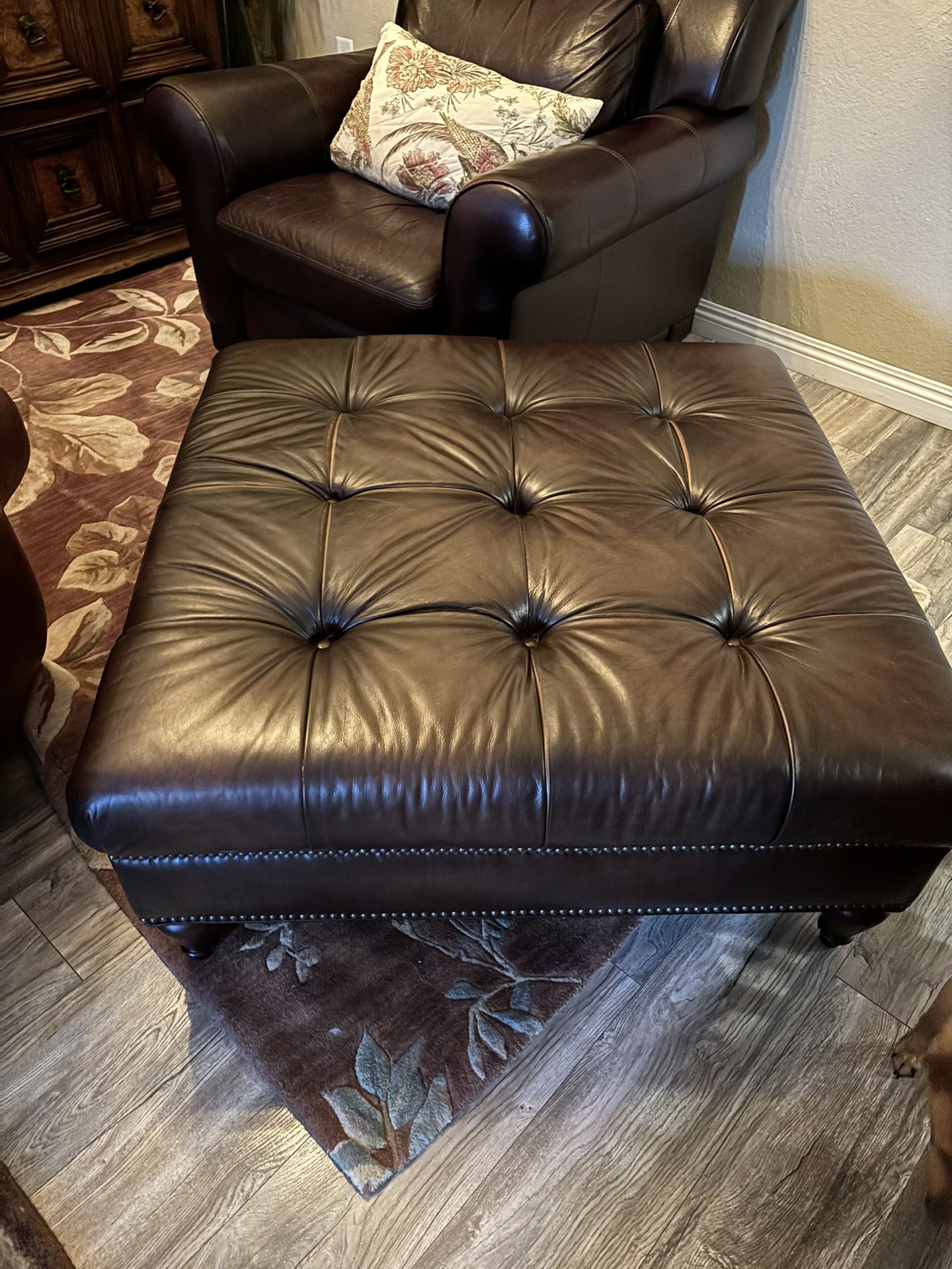 Leather Ottoman